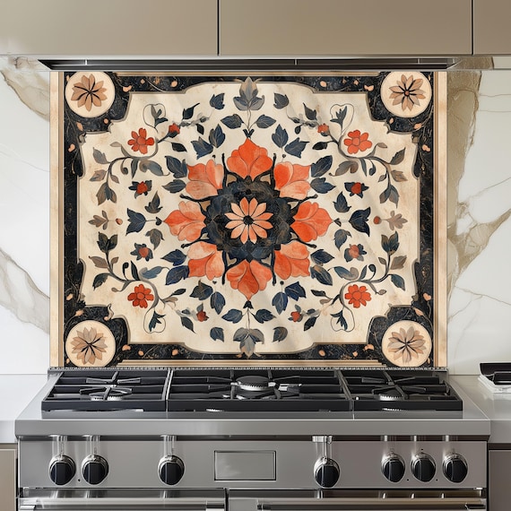Moroccan Style Glass Kitchen Backsplash: Heat Resistant Tempered Glass